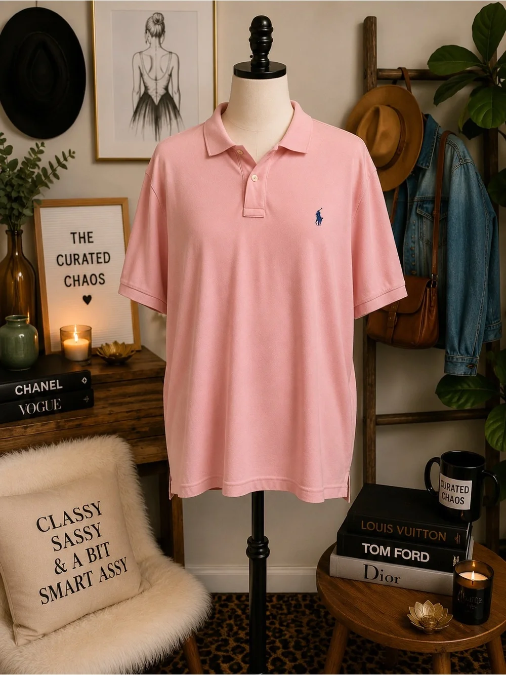Polo Ralph Lauren Men’s XL Classic Fit Pink Polo Shirt Blue Pony EUC